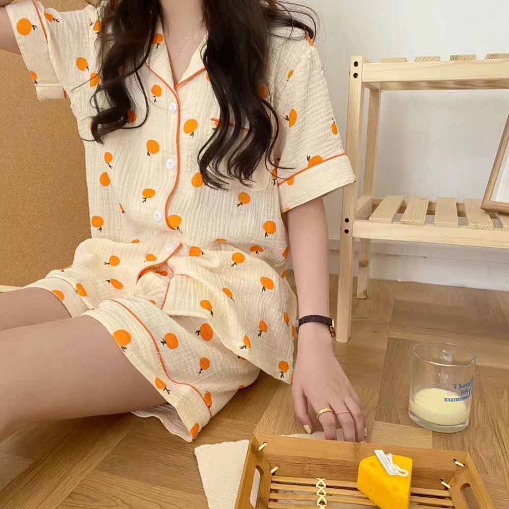 Pajamas women's summer short-sleeved sweet ins style high-value Korean version of the thin section Internet celebrity students wear home clothes suits