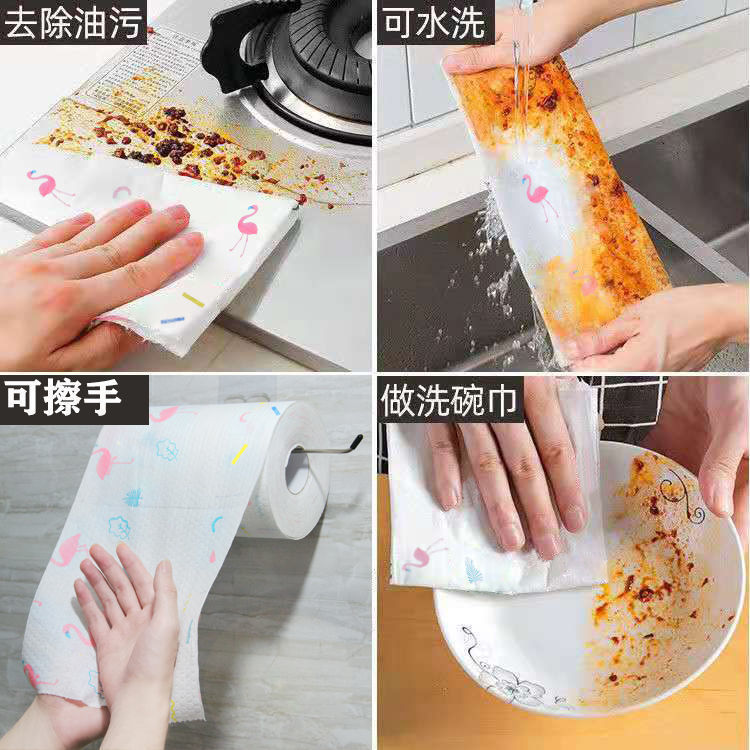 Household disposable lazy rag strong oil absorption and water absorption kitchen paper towel stove dishwashing oil wiping toilet paper