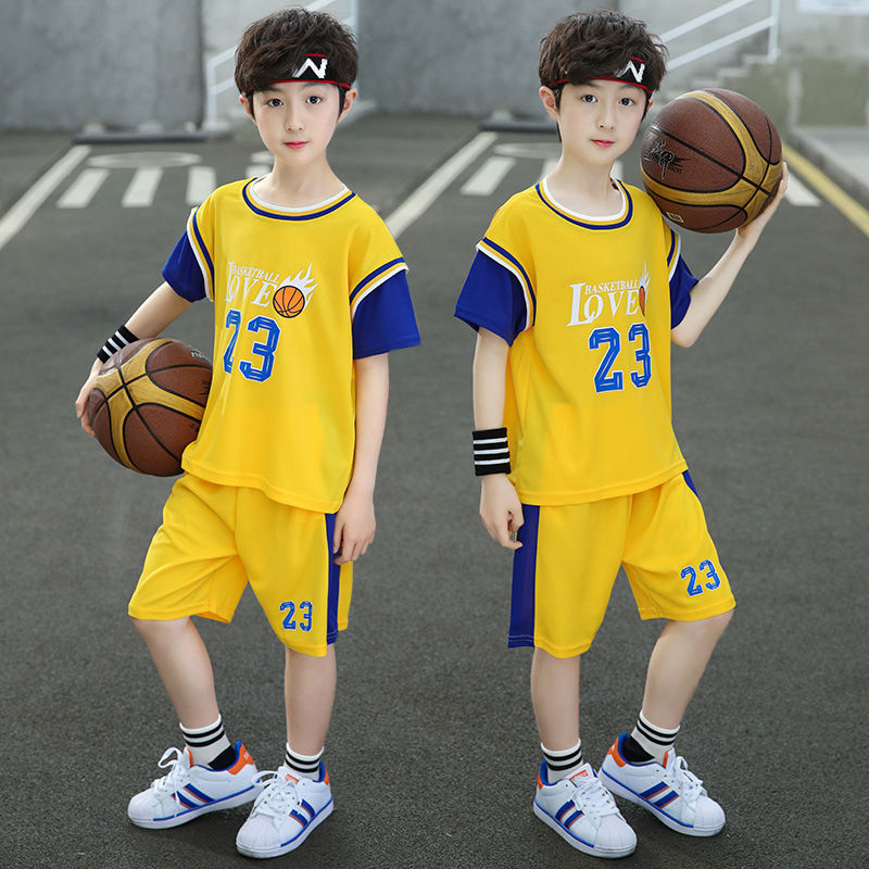 男童套装夏季新款中大童运动透气男孩篮球服韩版潮流23号球服套装