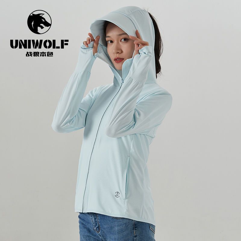 Warwolf natural color sunscreen clothes summer ultraviolet protection ice silk breathable ultra-thin skin clothes lovers sports pf50