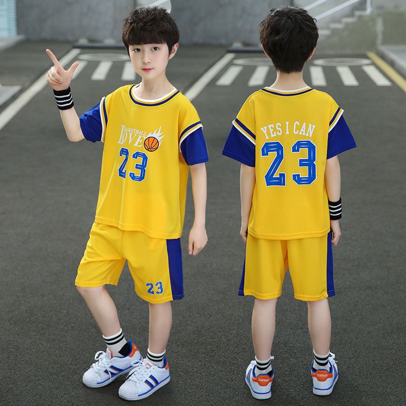 男童套装夏季新款中大童运动透气男孩篮球服韩版潮流23号球服套装
