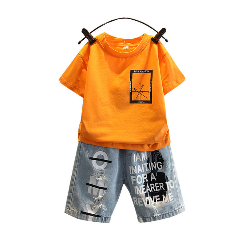 男童夏季套装2022新款夏装儿童洋气短袖潮牌衣服小男孩薄款两件套