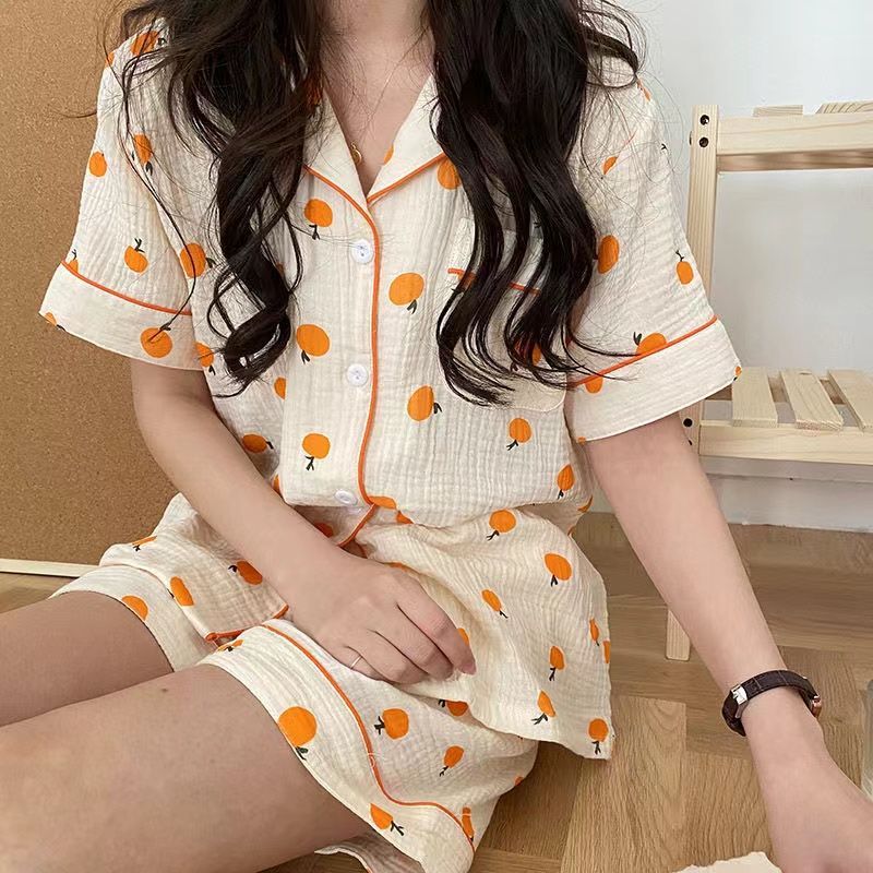 Pajamas women's summer short-sleeved sweet ins style high-value Korean version of the thin section Internet celebrity students wear home clothes suits