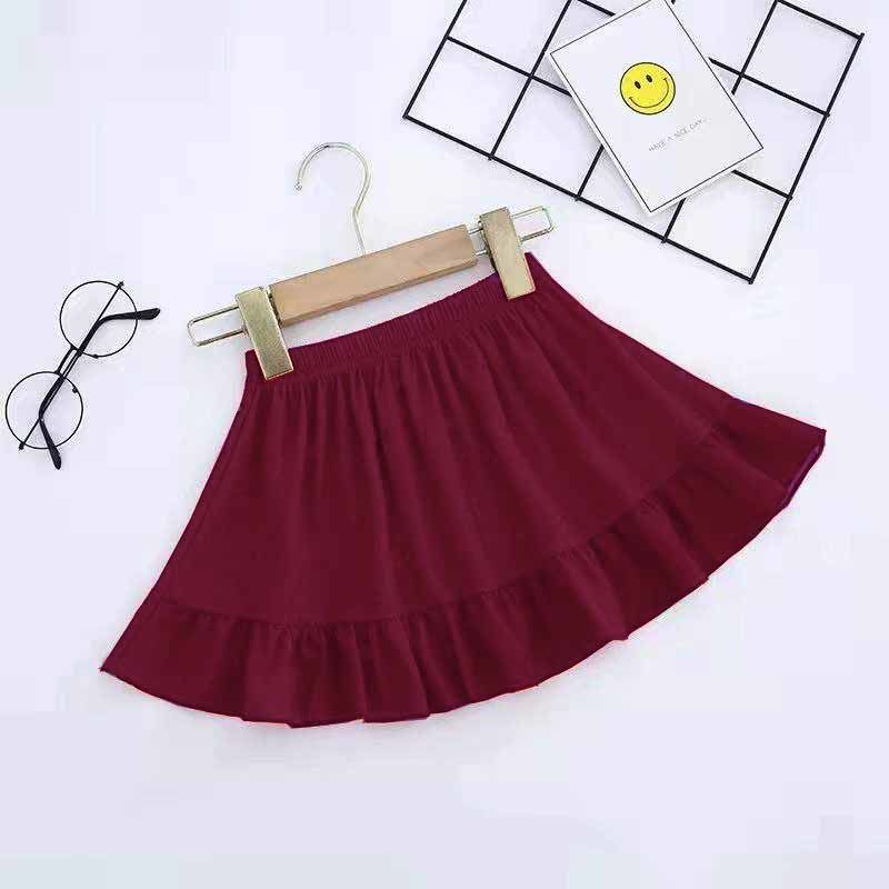 Korean version of super foreign style elastic outerwear girls genuine skirt quick-drying girls skirt red summer