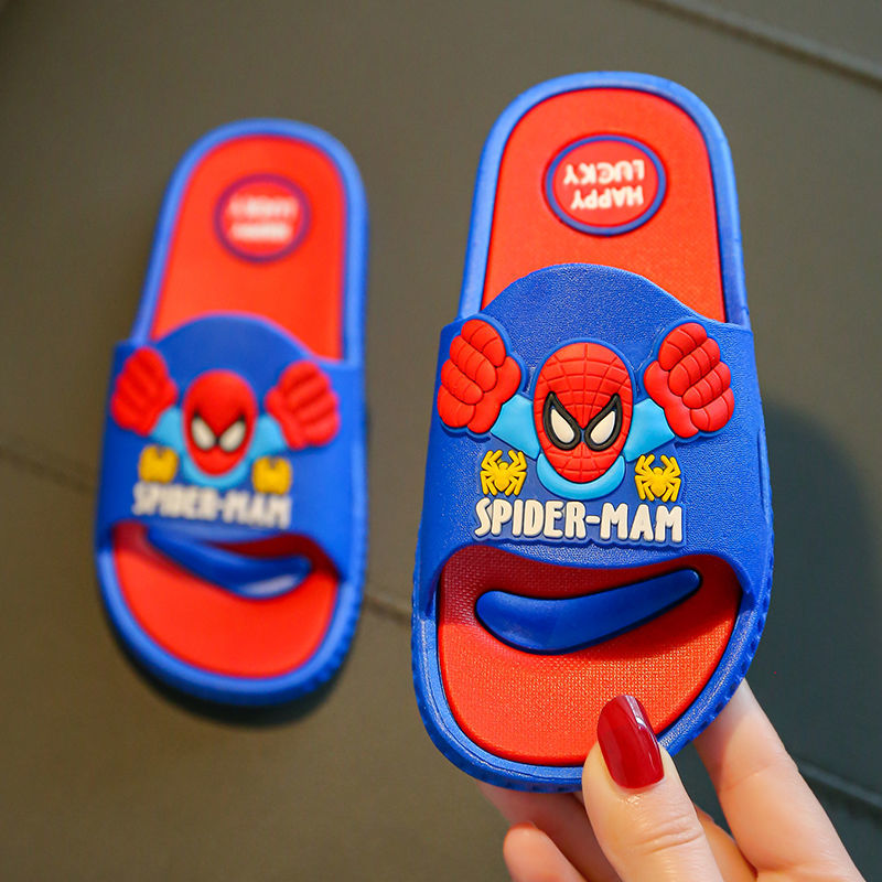 Children's slippers boys summer indoor home non-slip bathroom Spiderman soft bottom baby children boys sandals and slippers