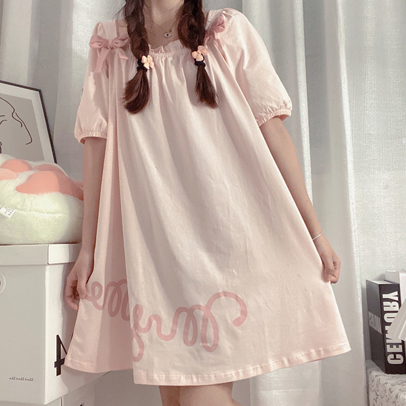 Melody Sanrio joint short-sleeved nightdress cartoon 2022 new ins summer home service sweet princess style