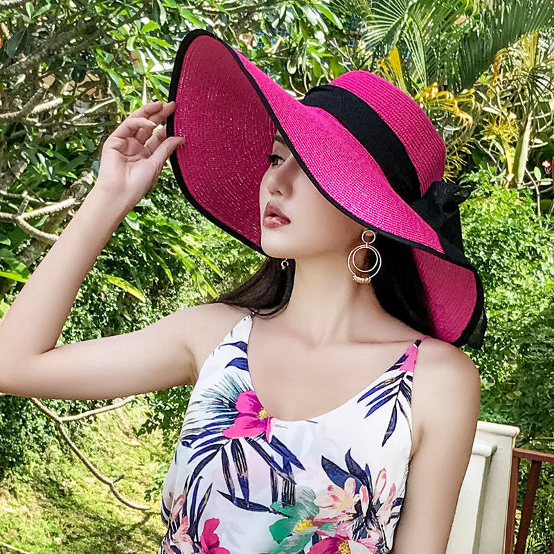 Summer beach straw hat female high-value seaside vacation travel season big brim sunscreen UV sunshade hat