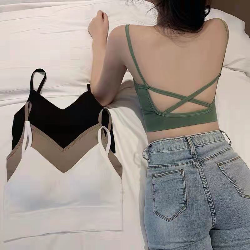 Beautiful back bra suspender net red hot style no steel ring underwear student high school girl small vest wrapped tube top summer thin style