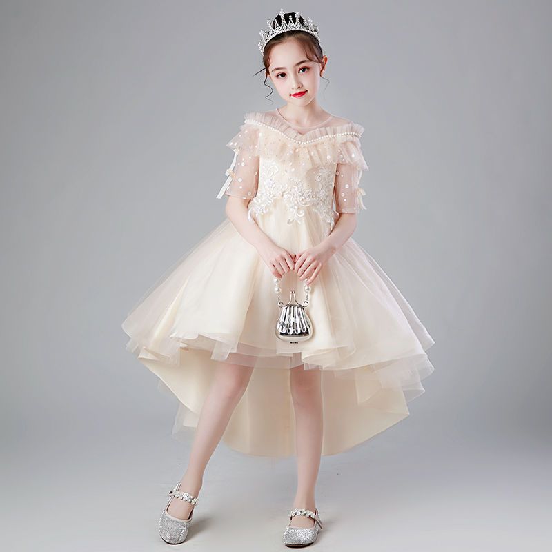 女童走秀禮服表演花童蓬蓬紗兒童生日公主裙小女孩高端鋼琴演出服