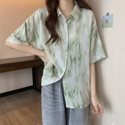 2023 Korean version of the new sweet and salty white shirt loose slim casual short-sleeved shirt women's summer tops