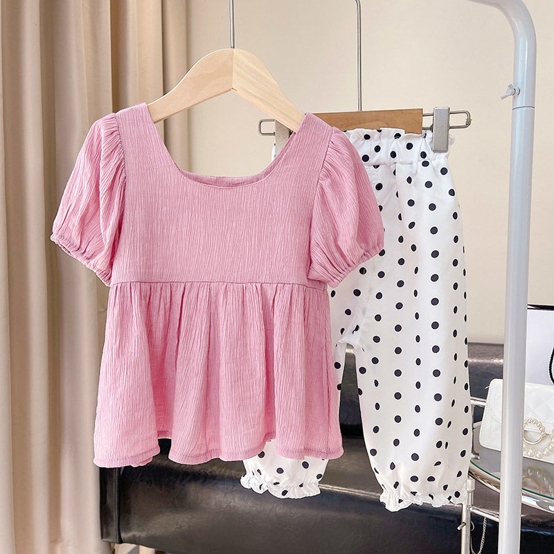 女宝宝1夏装套装0韩版洋气女童装2小女孩3岁婴儿衣服短袖两件套潮