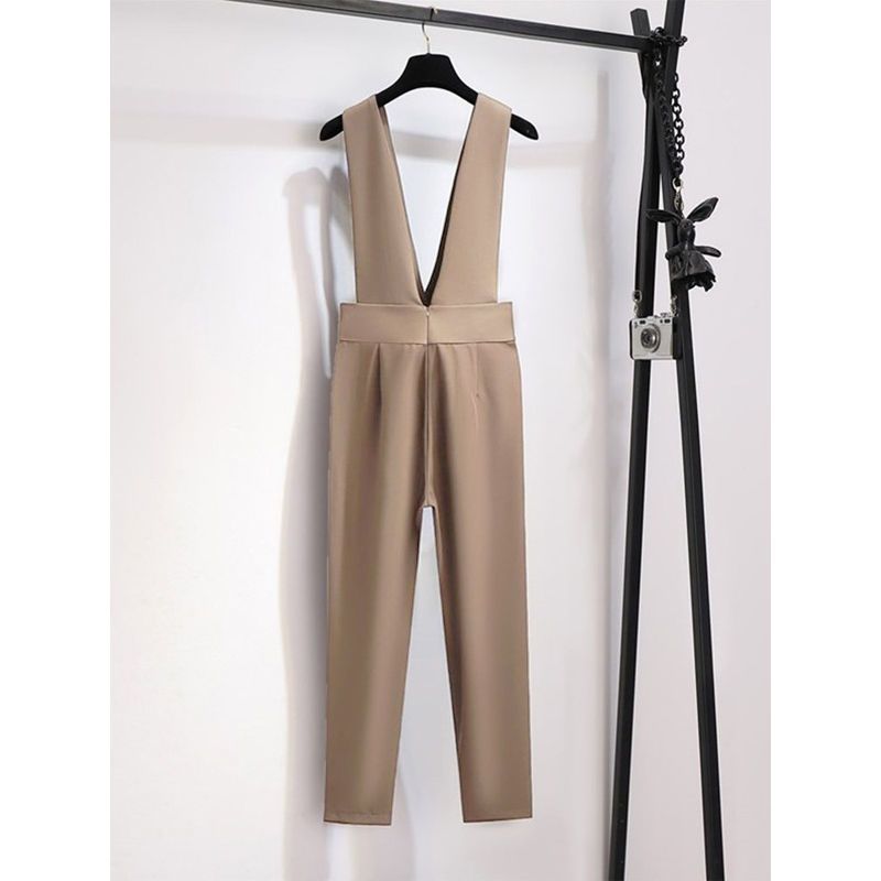 Overalls women's 2022 summer new trousers slim high waist small feet harem carrot pants nine-point trousers jumpsuit【shipped within 7 days】