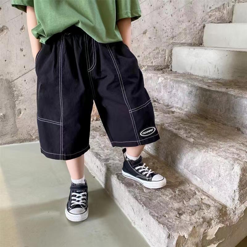 Summer thin children's shorts 2022 new boys' pants foreign style middle school kids' Capris casual overalls trend