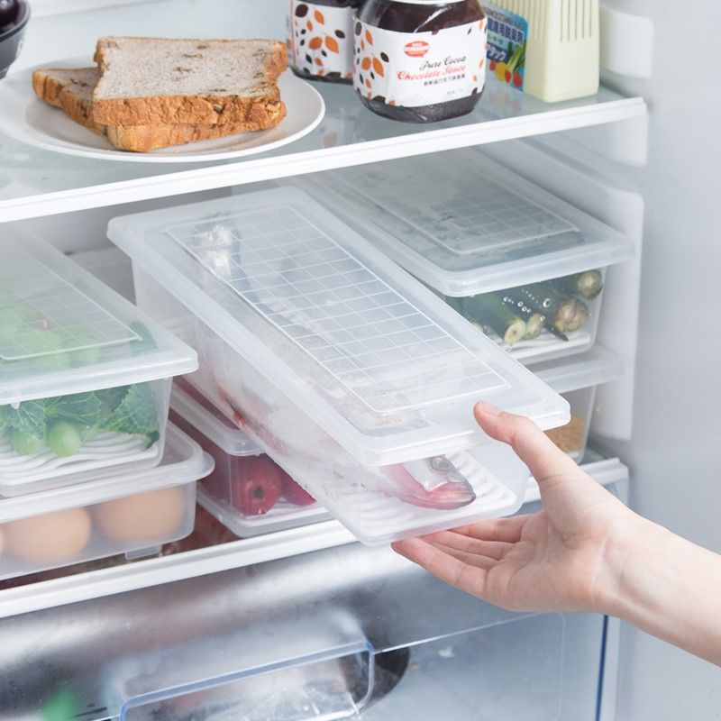 冰箱收纳盒装肉冷冻保鲜盒带盖冷藏分隔整理盒冷藏储物防串味分类