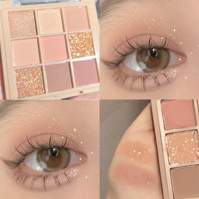 Internet celebrity eye shadow palette, anti-puffing, sparkling, sparkling beads, matte, affordable, not easy to remove makeup, waterproof, daily beginners