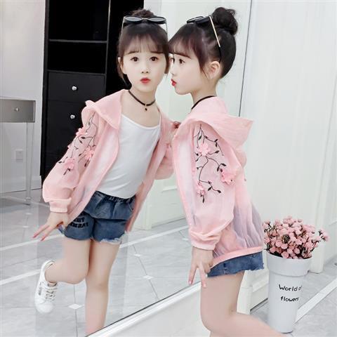 Children's sunscreen clothes 2022 new girls' foreign style sunscreen clothes middle and large children's thin air-conditioned shirt coat for summer