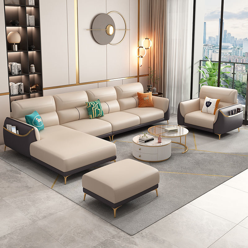 新款北欧轻奢头层真皮沙发客厅小户型网红沙发大小组合直排三人位
