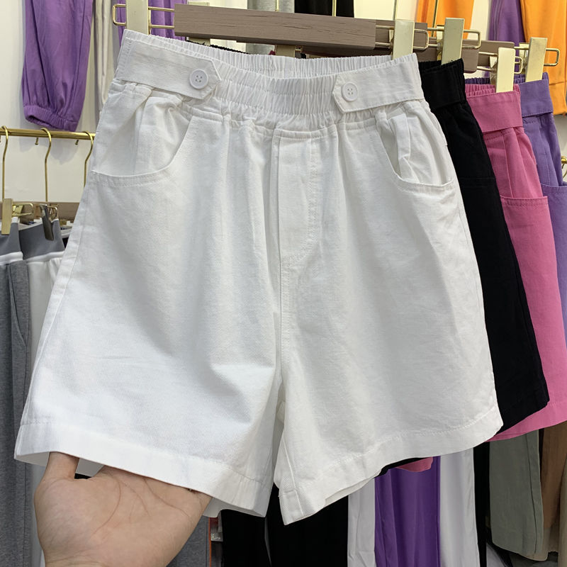 显瘦高腰阔腿短裤女薄款夏季裤子新款潮宽松时尚休闲白色热裤