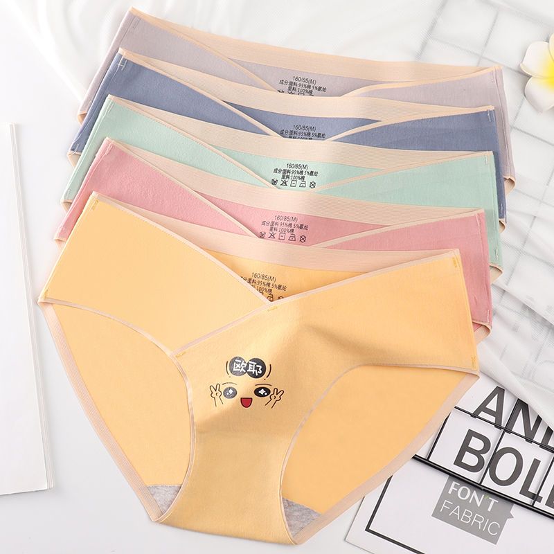 Maternity underwear for women, low-waisted, belly-supporting, pure cotton, thin, 3-9 months, middle and late pregnancy, large size, traceless, pregnancy panties