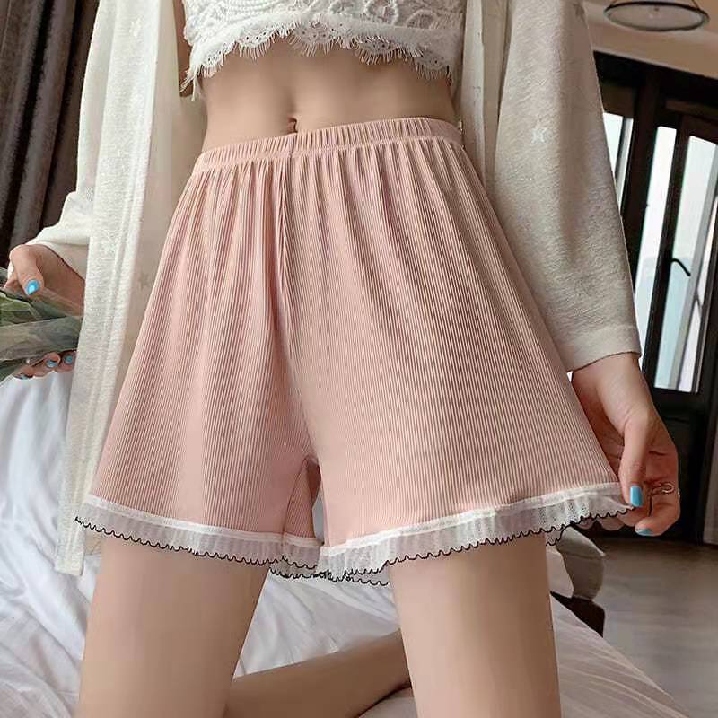Safety pants women's summer anti-light lace can be worn outside large size without curling loose black jk insurance bottoming shorts