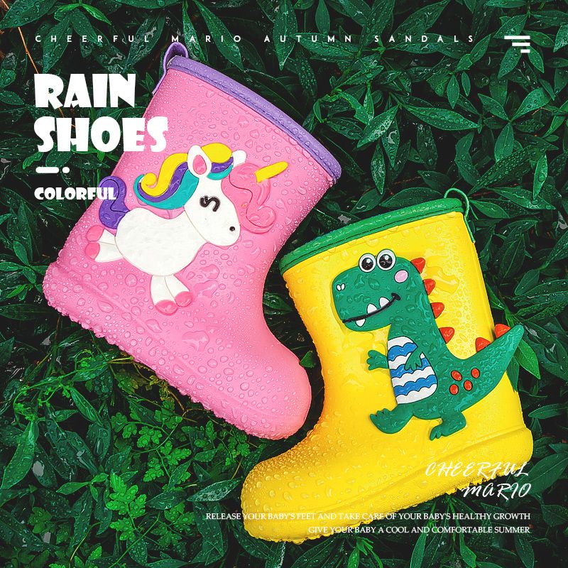 幸福玛丽儿童雨衣套装小宝宝室外男童女童防暴雨防滑雨鞋雨靴套装