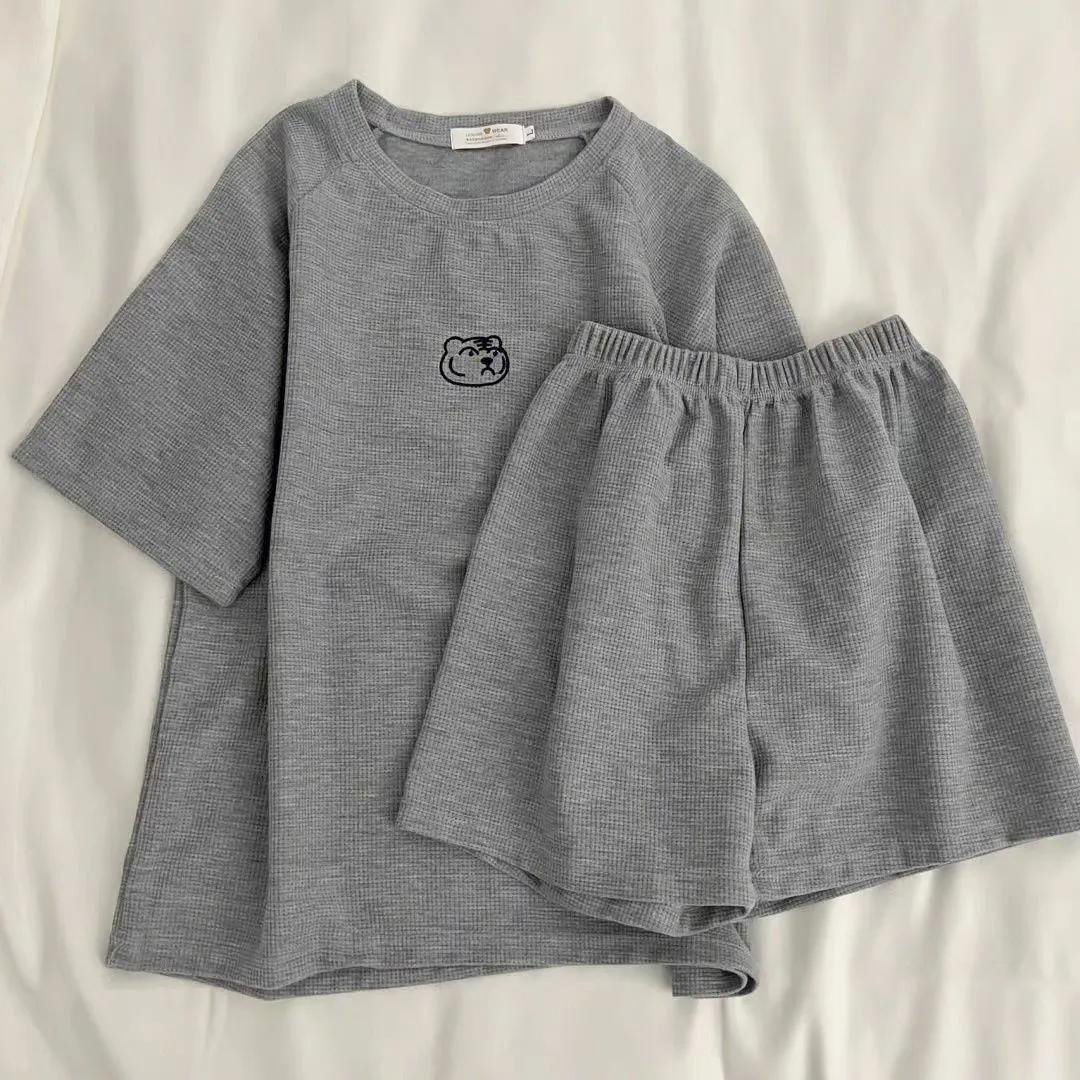 Little tiger pajamas women's summer thin short-sleeved pants suit simple high-value summer loose home clothes can be worn outside