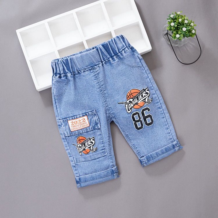 Boys' jeans summer thin section 2023 new foreign style children's pants middle and small children's baby loose casual pants