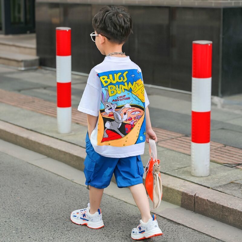 男童夏装套装儿童洋气2022夏季新款中大童短袖两件套韩版网红潮装