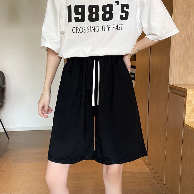 Five point wide leg pants for female students in summer  new Korean casual and versatile straight pants loose and thin short pants