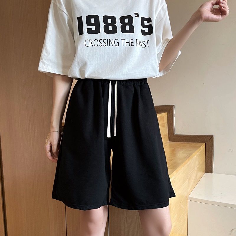 Five point wide leg pants for female students in summer  new Korean casual and versatile straight pants loose and thin short pants