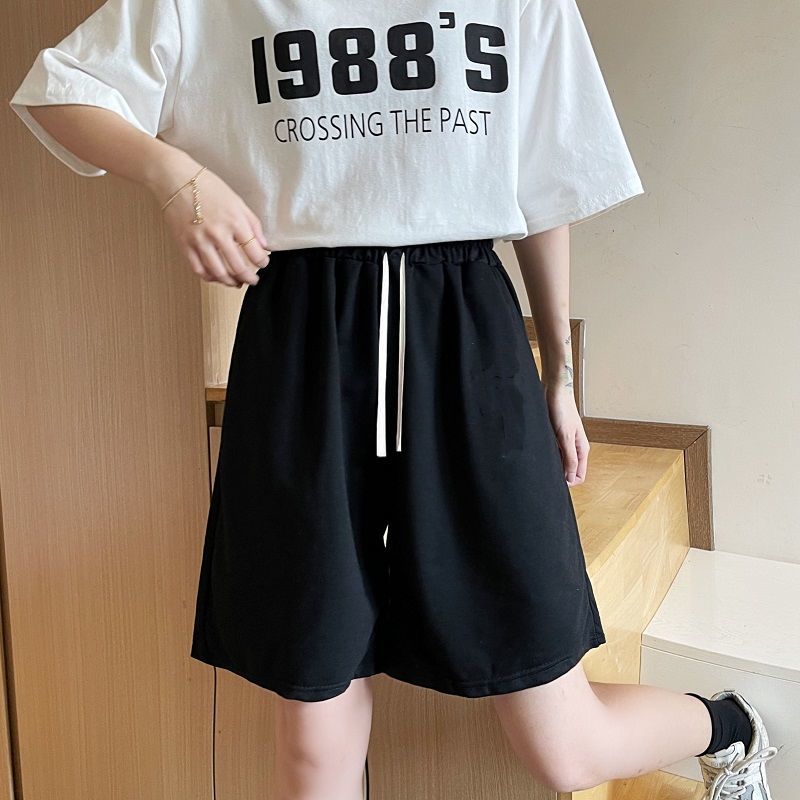 Five point wide leg pants for female students in summer  new Korean casual and versatile straight pants loose and thin short pants