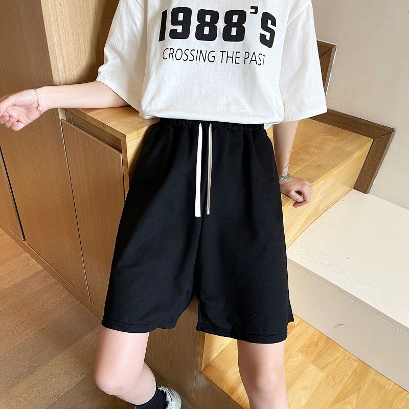 Five point wide leg pants for female students in summer  new Korean casual and versatile straight pants loose and thin short pants