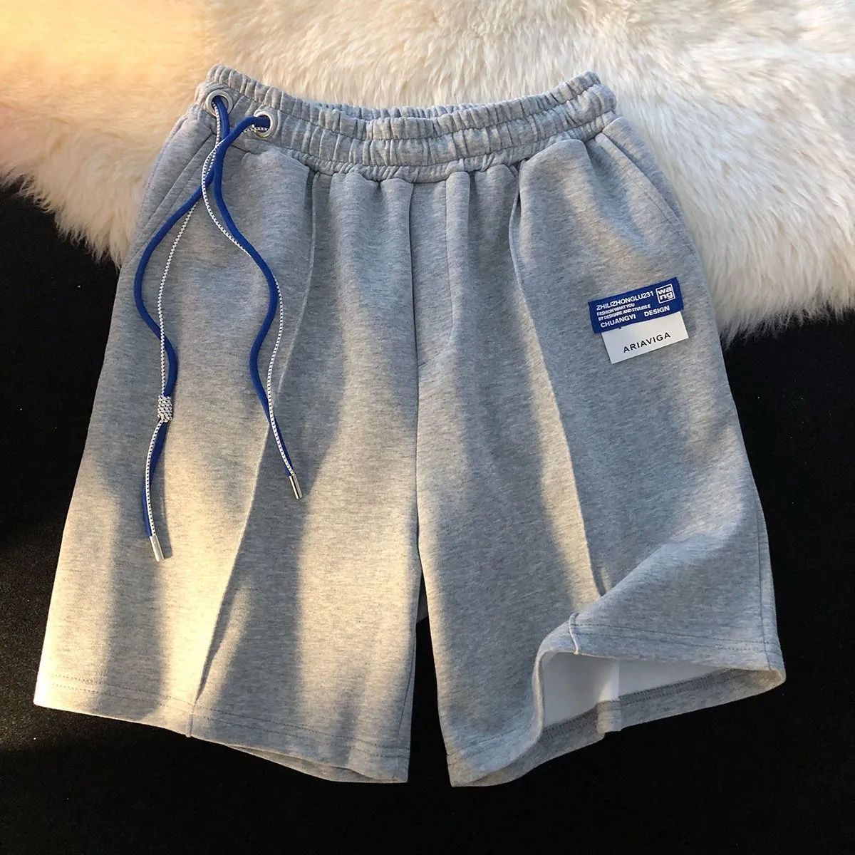 American oversize advanced design drawstring shorts women's summer loose minority ins fashion brand casual pants