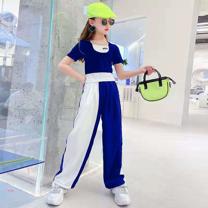 Children's summer clothes Internet celebrity suit 2022 new casual foreign style Korean version of the big boys and girls sports two-piece suit trendy