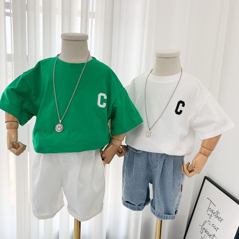 Boys' short-sleeved T-shirt  new foreign style children's summer thin tops children's Korean version of pure cotton summer clothes