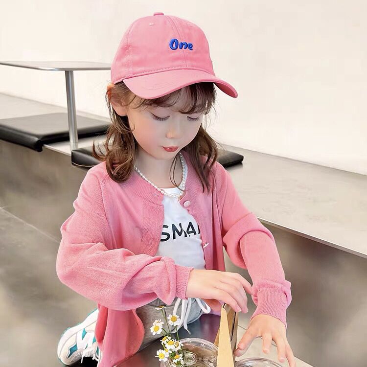 Girls' sun protection clothing, summer thin, medium and large children's style air-conditioning shirts, baby knitted sweaters, children's jackets, UV protection
