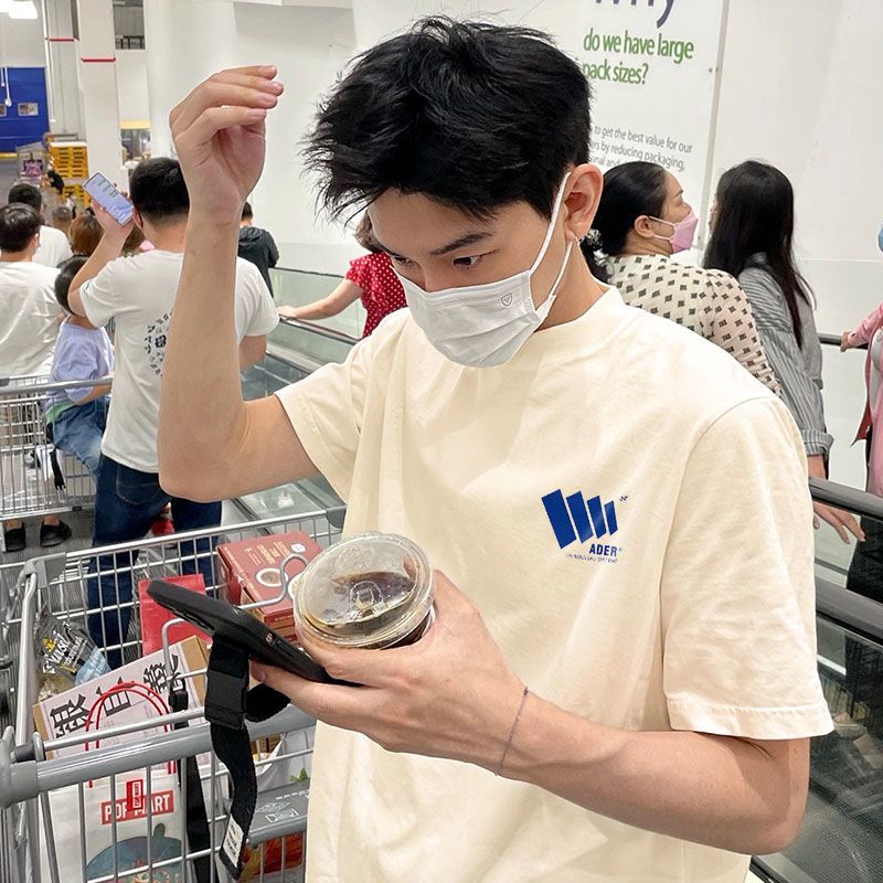 100%純棉短袖t恤男夏季潮牌港風半袖體恤衫寬鬆百搭男女同款上衣