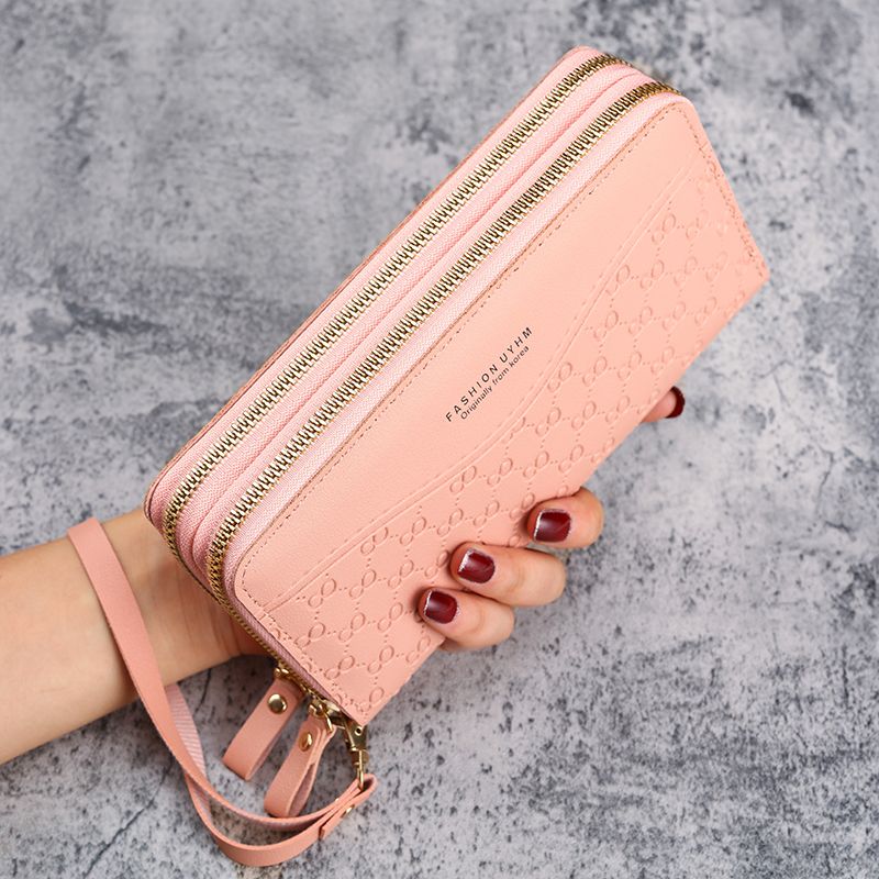 Double zipper long women's wallet 2023 new Korean style fashionable large capacity clutch bag multifunctional mobile phone bag