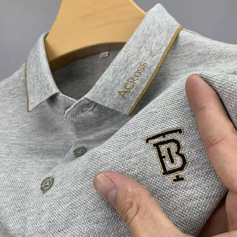 夏季正品polo衫短袖男士t恤保羅刺繡中青年翻領寬鬆休閒純色上衣