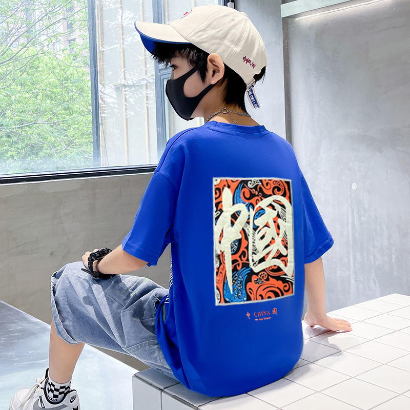 Boys' suit summer  new summer clothes handsome and fashionable Street bombing two piece suit thin foreign style national fashion children's clothes