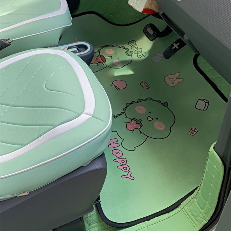 Wuling Hongguang Mini Macaron NanoEV Chery Ice Cream Car Floor Mat Cartoon Short Plush Cute Foot Mat