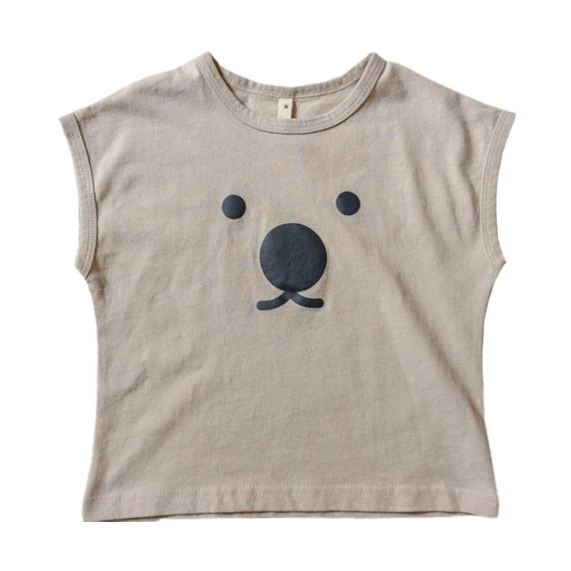 Children's Vest 2023 New Boys and Girls Printed Western Style Tops Children's Baby Summer Sleeveless T-Shirts
