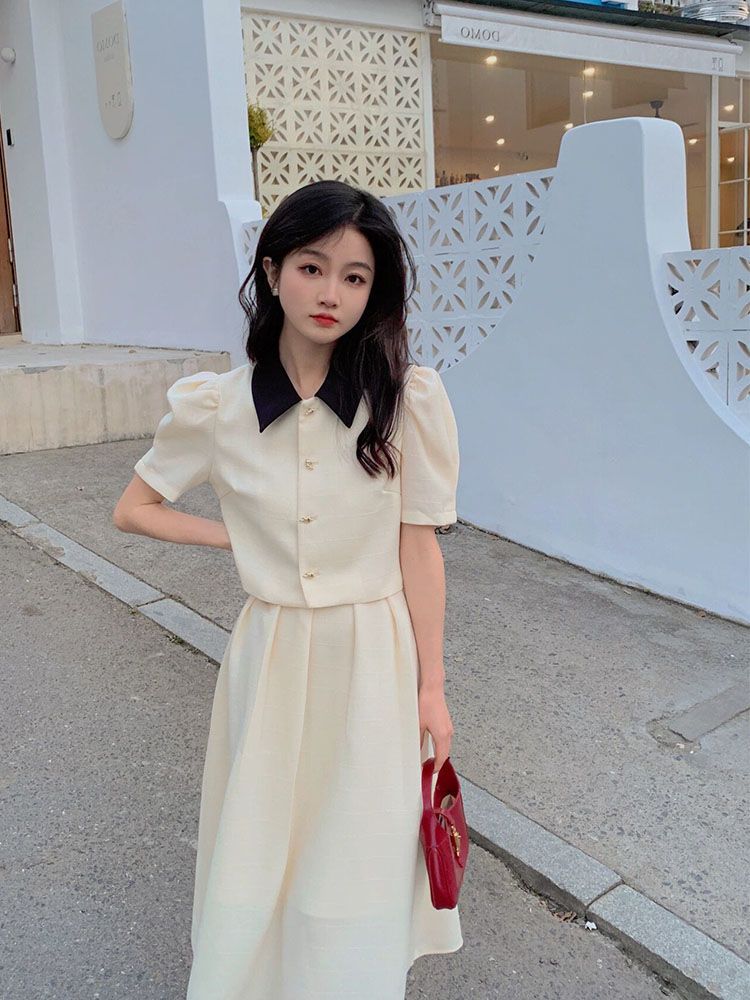 輕熟風女裝港味冷淡系高級感輕奢小香風兩件套裝半身裙子夏季新款