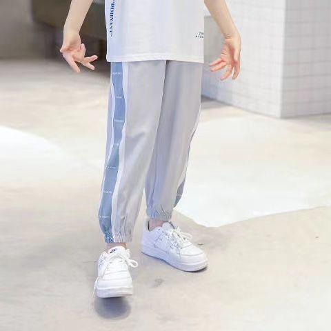 Boys' pants summer  new middle-aged and older children's loose casual children's thin anti mosquito pants summer lantern pants trend