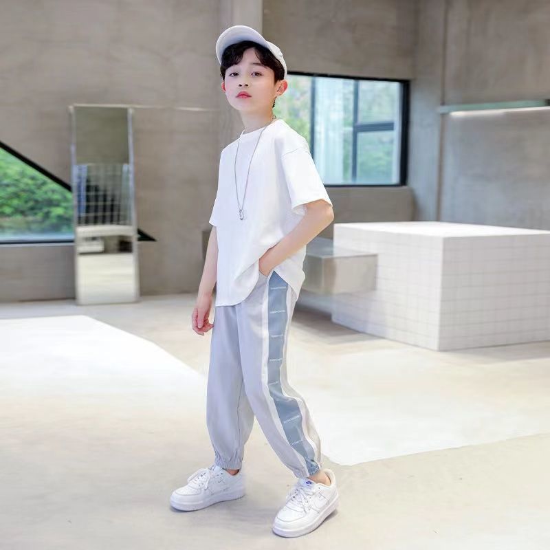 Boys' pants summer  new middle-aged and older children's loose casual children's thin anti mosquito pants summer lantern pants trend
