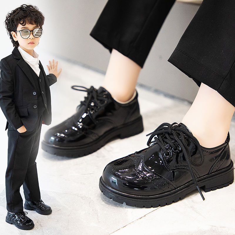 男童皮鞋软底表演新款演出黑色小男孩英伦学生儿童鞋大童单鞋