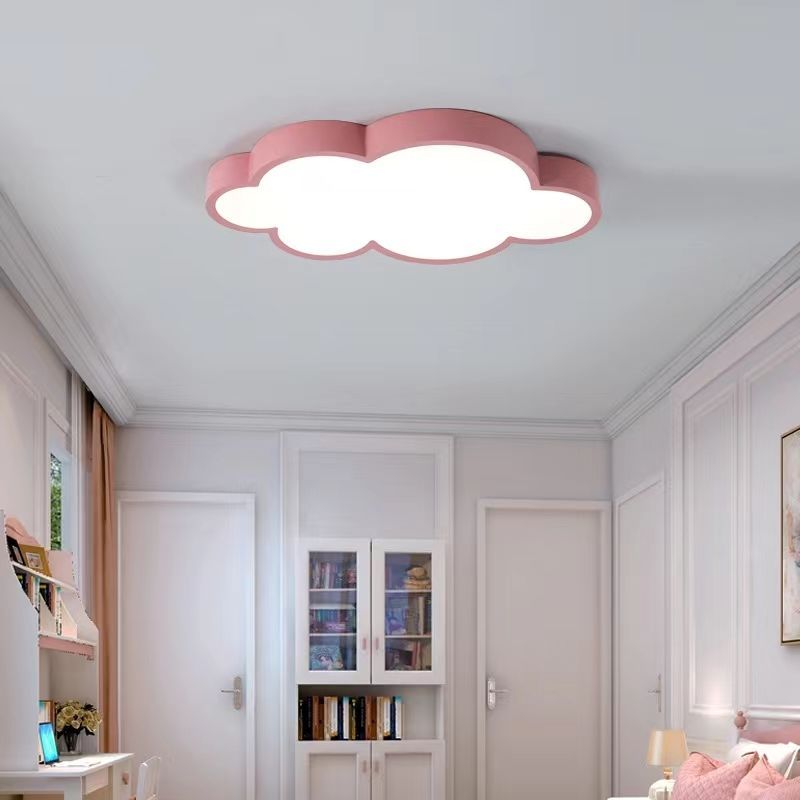 卧室灯年新款吸顶灯led简约现代创意马卡龙云朵儿童房间灯具