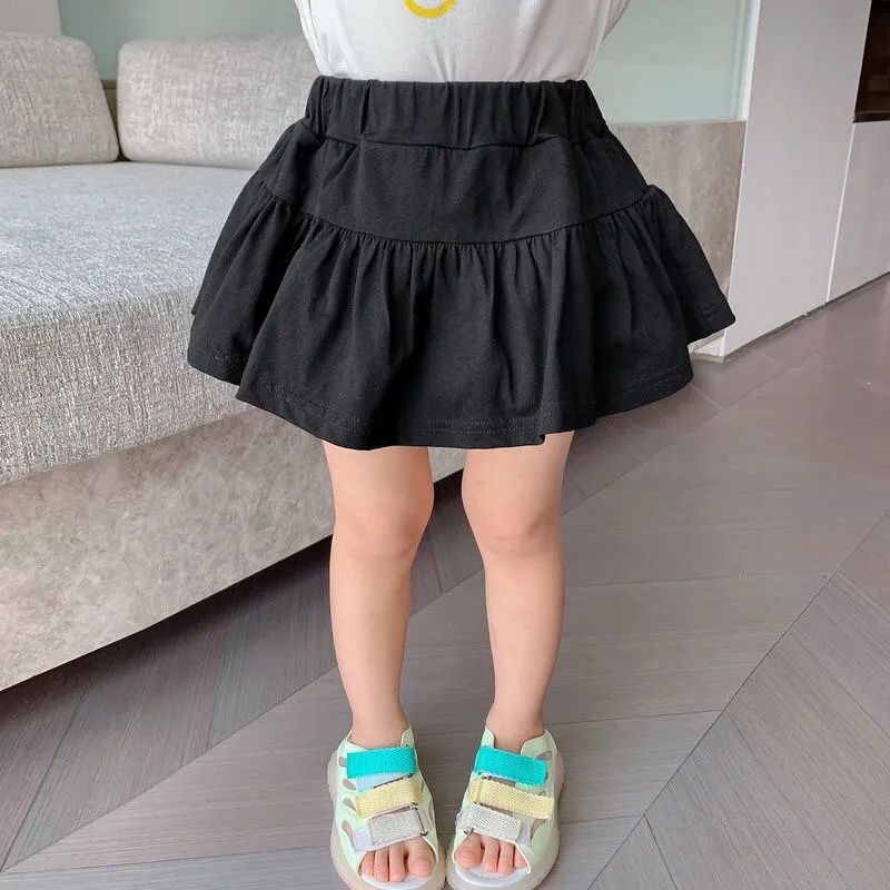 Girls summer skirt casual foreign style all-match baby girl with safety pants anti-skid children's shorts skirt trendy