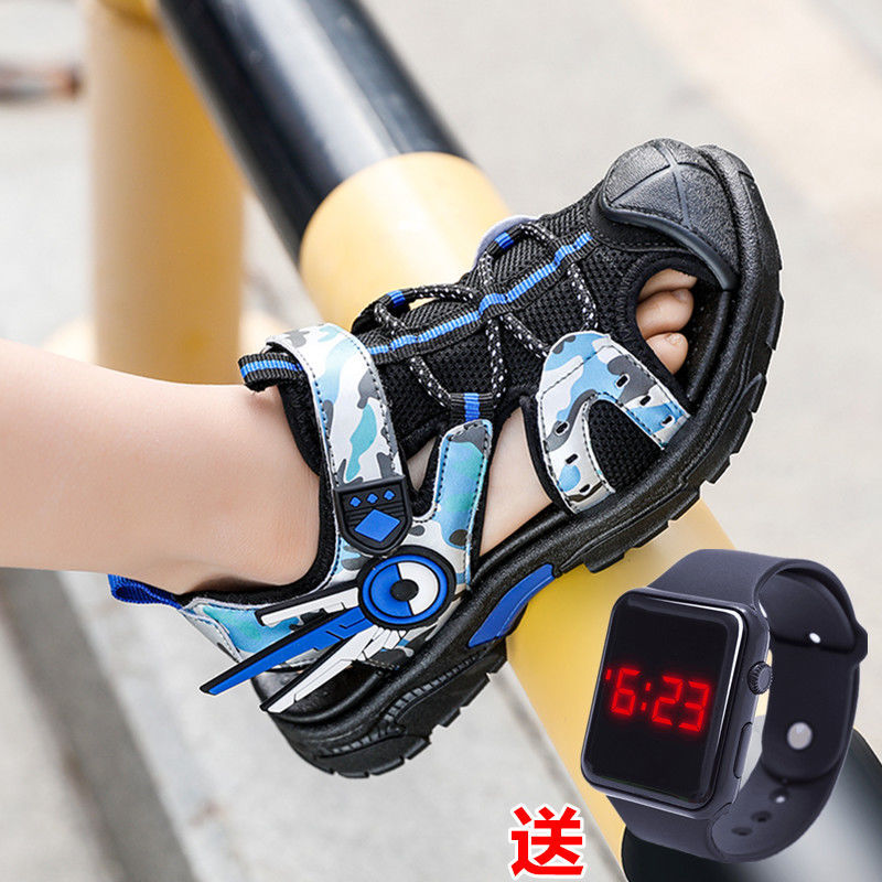 兒童鞋子男童涼鞋2022夏季新款男孩中大童沙灘鞋包頭防臭防滑ABC