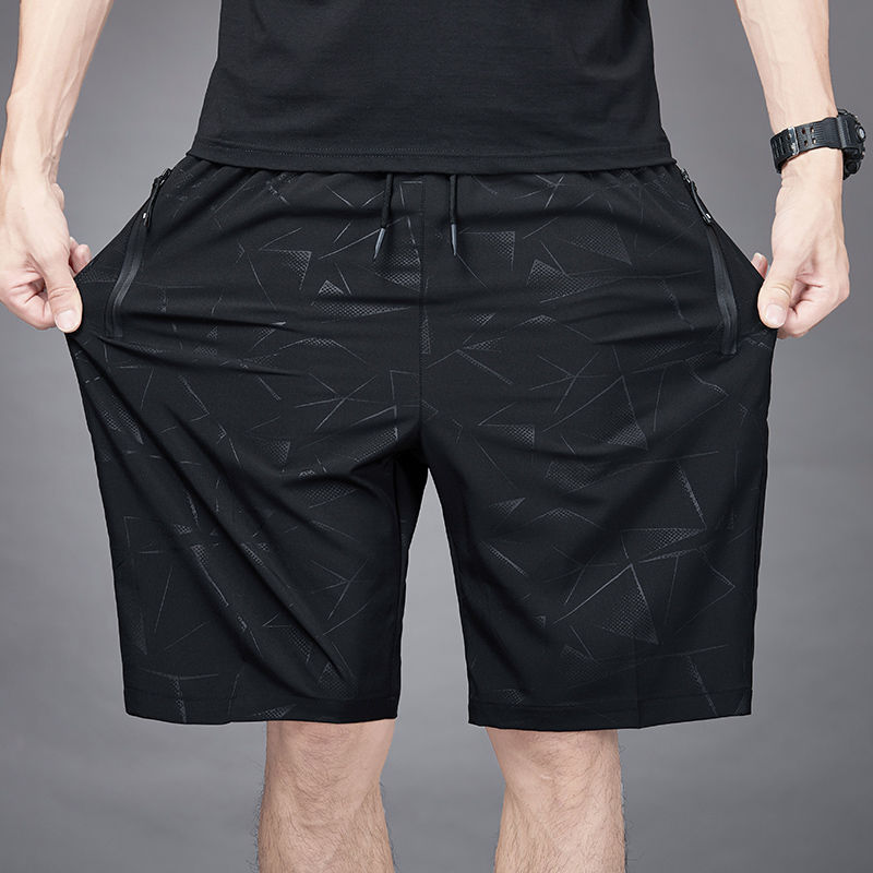 Men's shorts summer thin breathable quick drying high-end cropped pants casual sports fashion loose straight cropped pants